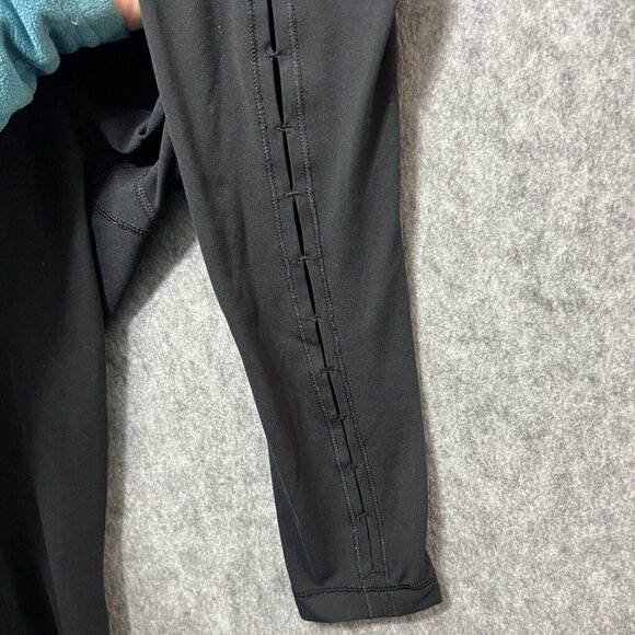 Yogalicious Leggings Small Black Leg Design Waist Pocket Mid Rise 26.5" Inseam - Picture 5 of 10